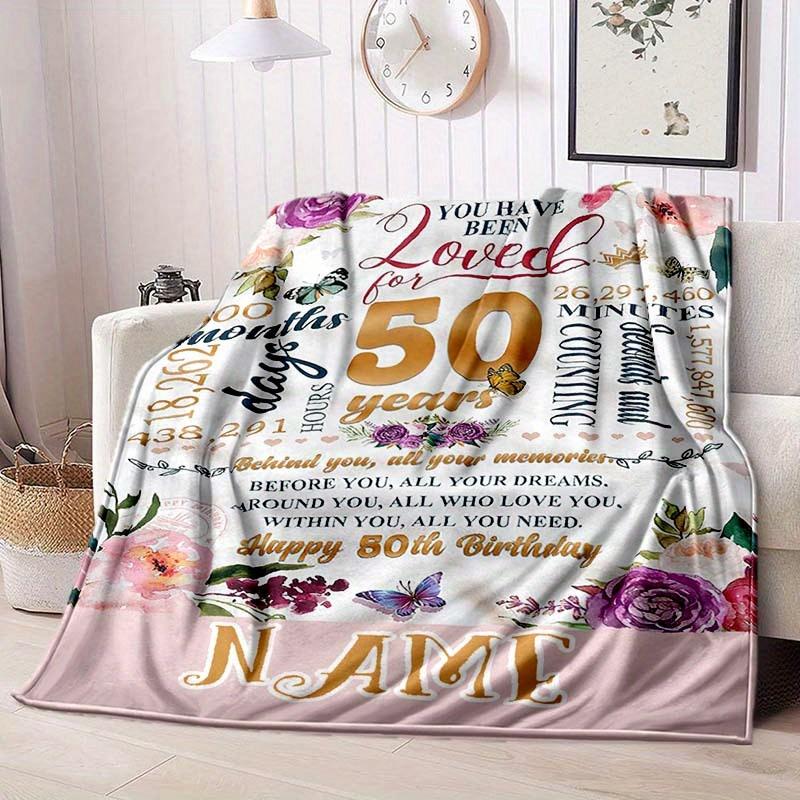 50 Birthday Style Customize Your Name Blanket Warm Comfortable And Soft Blankets Are Suitable For Home Chairs Office Sofas Sofas Office Camping And