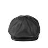 Men's Genuine Leather Retro Octagonal Beret – Autumn/Winter Cowhide Hat