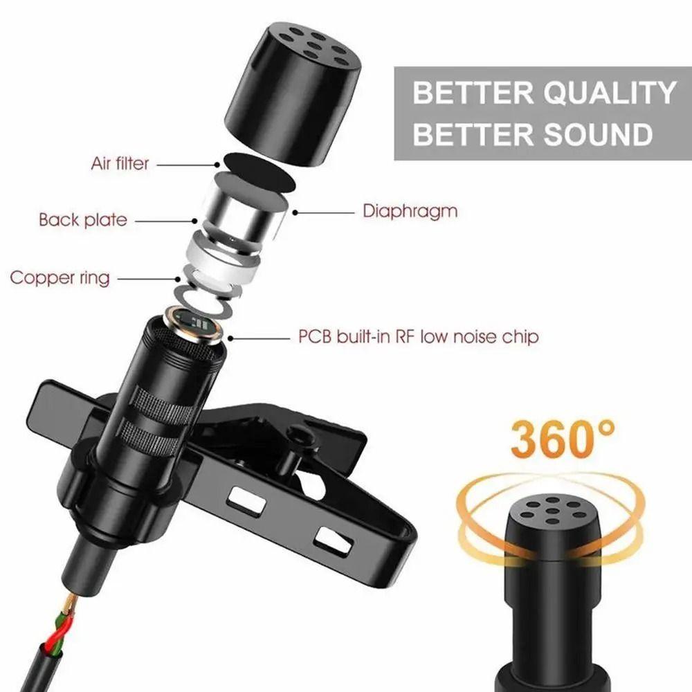 Wired Lapel Microphone Mini Speaker Mic Clip on Lapel Mic for Mobile Phone/PC Laptop For Recording