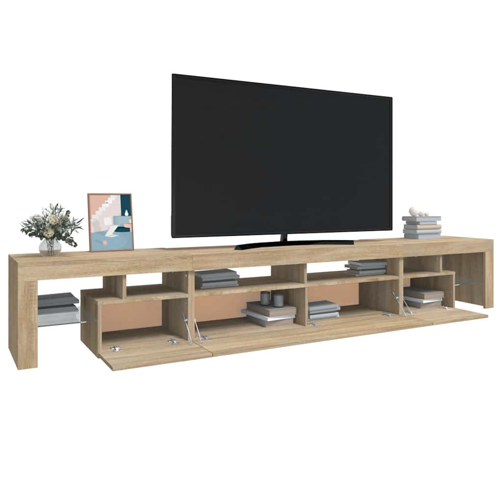Vidaxl Szafka Pod Tv Z Oświetleniem Led, Dąb Sonoma, 260X36,5X40 Cm