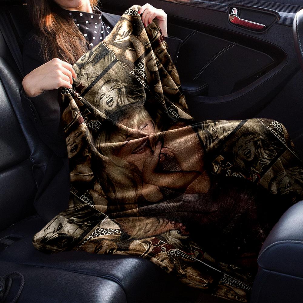 Golden Photo Booth Fun Blanket Soft Throw Blanket For Home Bedroom Bed Sofa Travel Office Solid Christmas Blanket