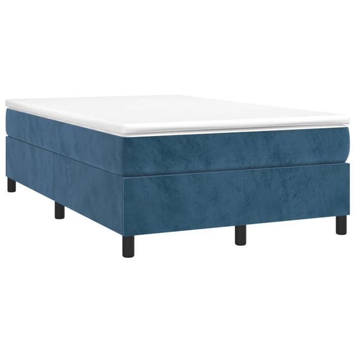 Maison Exclusive - Sommier à lattes de lit et matelas Bleu foncé 120x200cm Velours