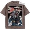 Летняя мужская черная стираная футболка Mobile Suit Gundam Японский стиль волны RX Высококачественная ткань для повседневной носки