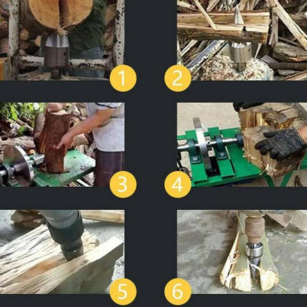 4 шт./компл., сверло для раскалывания дров, шестигранная/квадратная/круглая ручка, 32/38/42 мм, высокоскоростная сталь, дровокол, дрель, конус, деревообрабатывающий электроинструмент