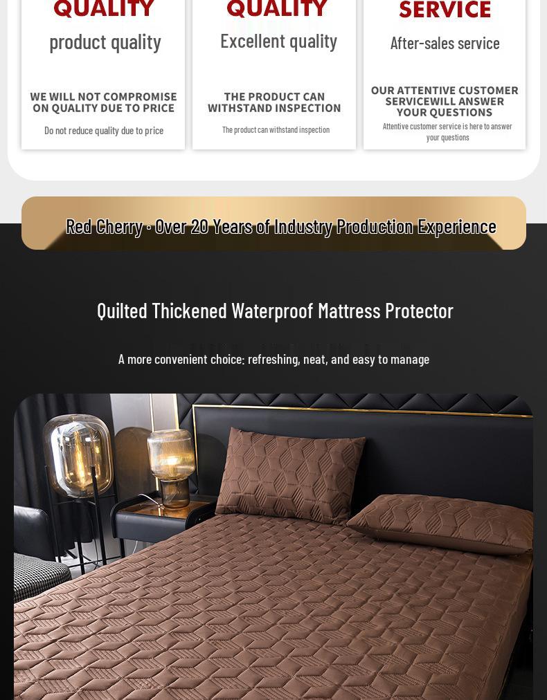 Стеганый водонепроницаемый натяжной простыня-защита для матраса