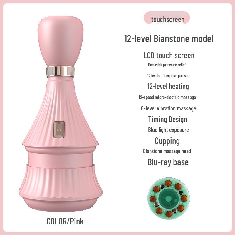 Portable Heated Electric Cupping Device for Full-Body Therapy, Meridian Brushing, and Gua Sha Scraping