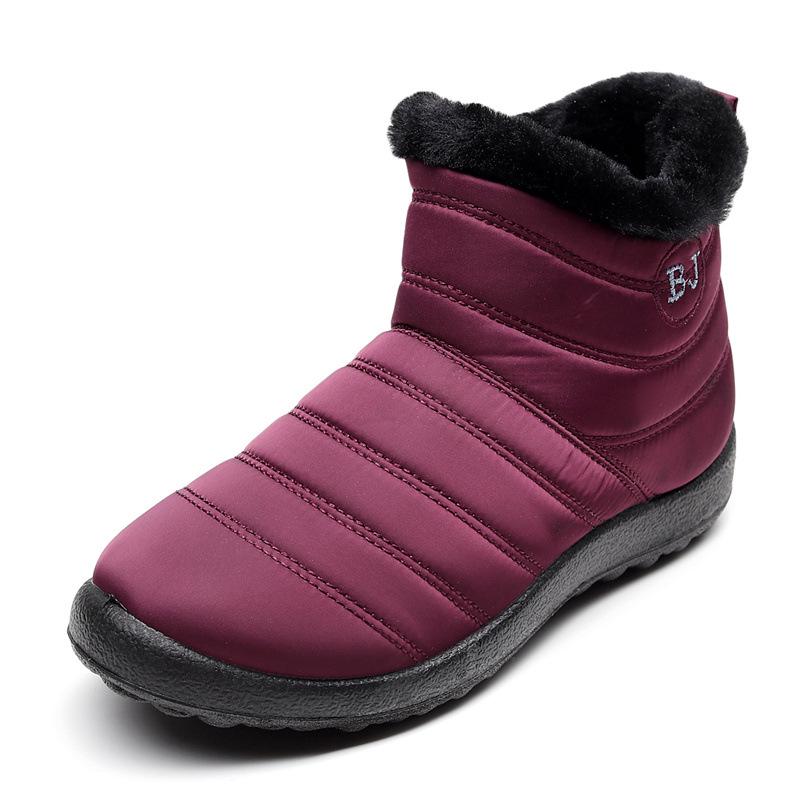 Fashion 2024 Winter Boots Women Waterproof Snow Boots Warm Fur Ankle Boots Female Slip On Flat Casual Shoes Ladies Black Botines Mujer