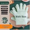 Heat-Resistant Silicone Oven Gloves: Anti-Scald, Non-Slip, Thickened for Baking and Steaming.
