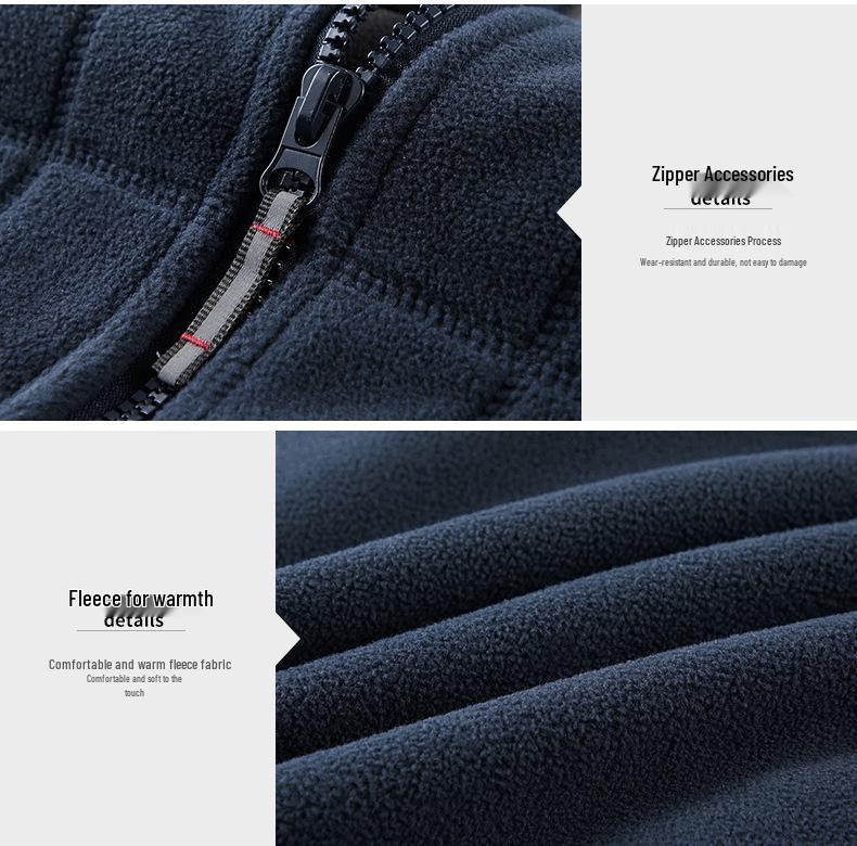 Unisex Polar Fleece Jacket: Stand Collar, Windproof, Warm, Loose Fit for Outdoor & Mountaineering