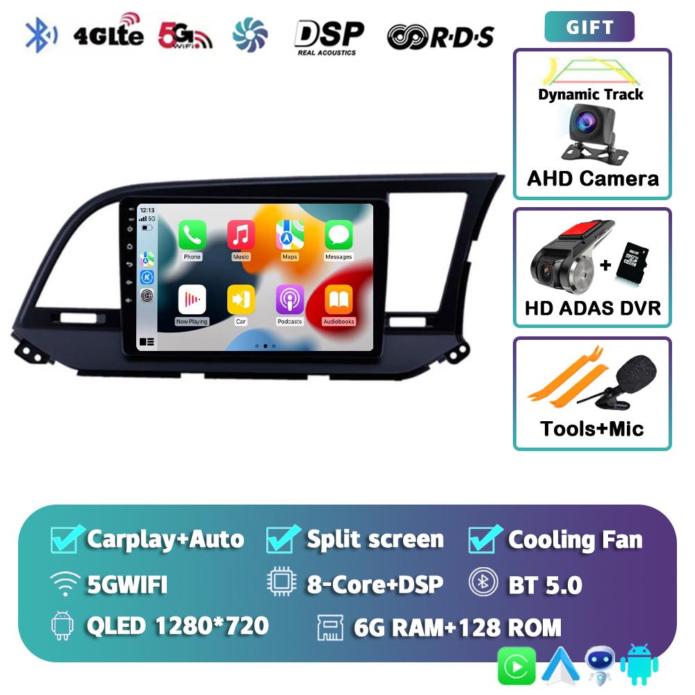 Android 14 Carplay Car Radio For Hyundai Elantra 6 2015 2016 2017 2018 GPS Navigaion Multimidia Video Player Stereo Head Unit 4G