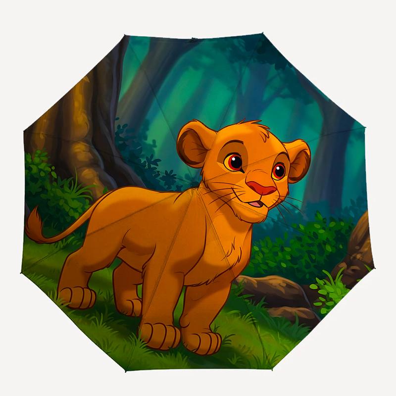 1 Auto Open Lion King, Simba Themed Colorful 8-rib Portable Umbrella for Men and Women, A Compact Commuting Companion Suitable for Daily Dri