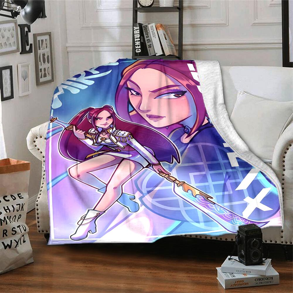K?Pop Demon Hunters Show Cozy Blanket Ultra-Soft Perfect for Sofa Couch Office Bed Picnics Four Seasons Universal Modern Gift