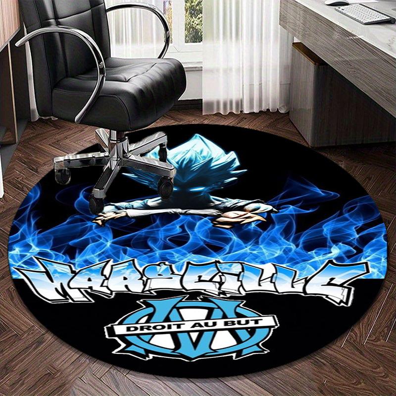 1PC round rug Flame Logo Design Printed Round Area Rug ,Rug For Home Office, Round Chair Rug, Decorative Carpet Fan gifts Christmas gift