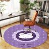 1PC Bunny Purple Bow Round Chair mat Area Rug - Non-Slip, Floor Mat for Office, Bedroom, home decor Christmas Gift c0528061