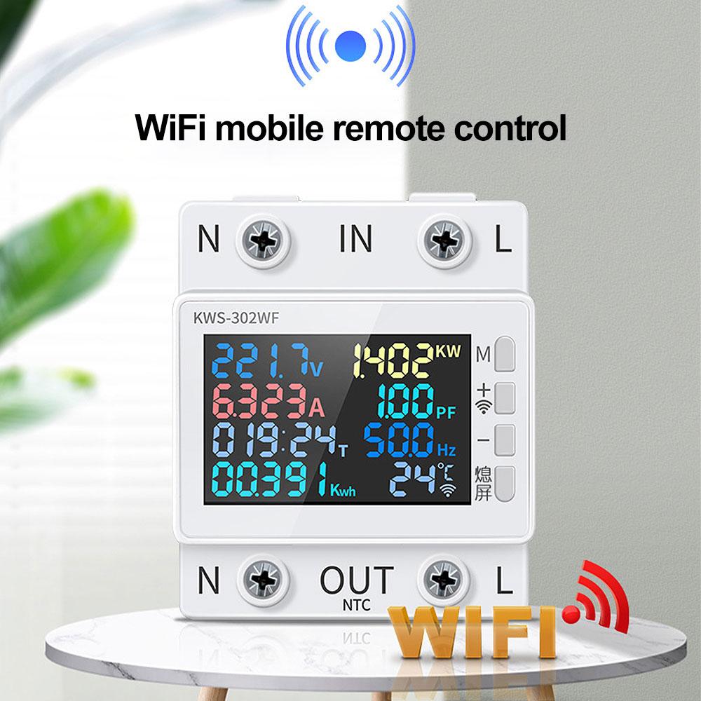 KWS-302 WIFI APP Цифровой счетчик электроэнергии Тестер Монитор потребления электроэнергии 170-300В Вольтметр мощности Вольт Ампер Ватт Киловатт-час