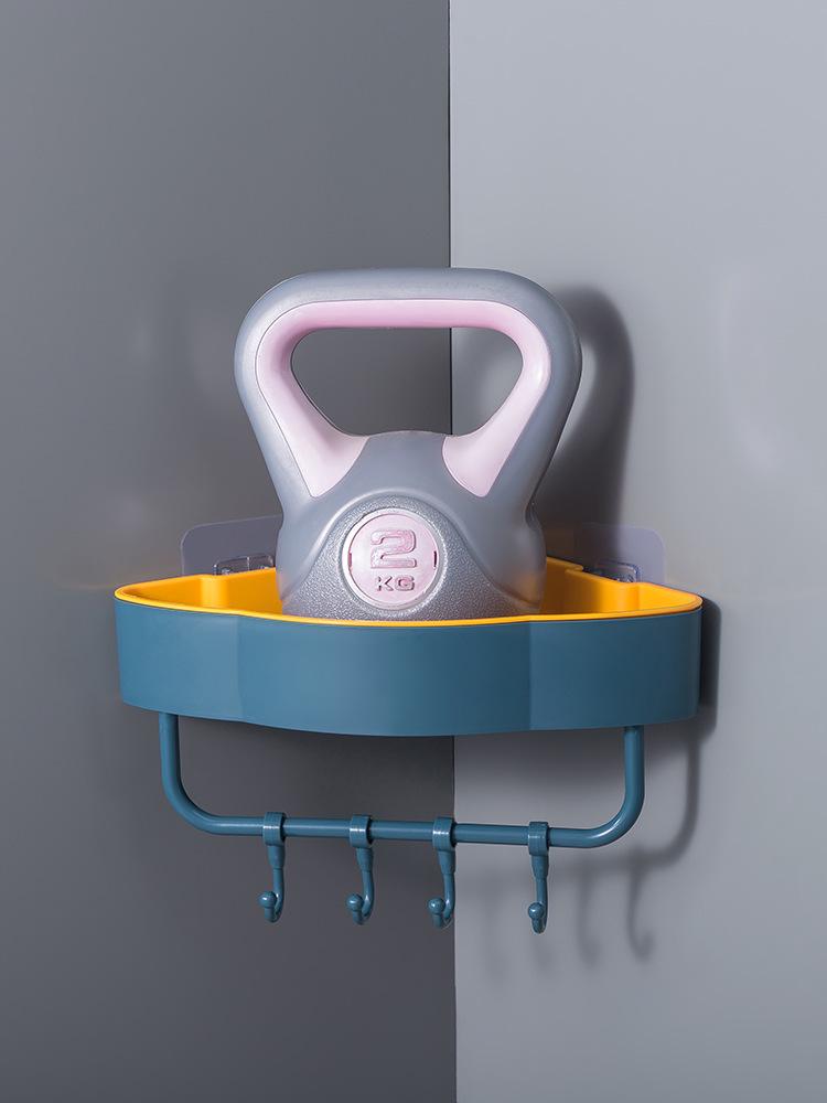 Скандинавская контрастная треугольная полка для ванной комнаты — экономия места, настенное хранение без отверстий