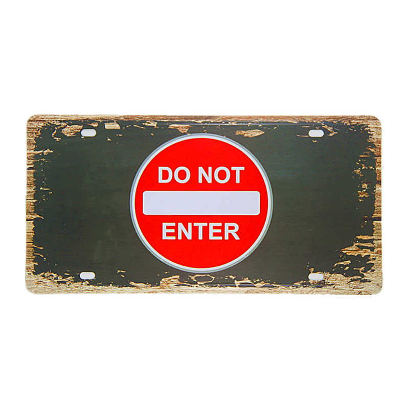 Car License Plate Shabby Chic Tin Sign Free Wifi Warnning Poster Beer Ads Plaques Restaurant Cafe Bar Pub Wall Stickers Decor