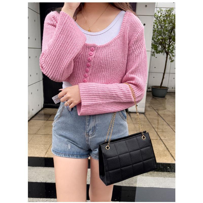 Lychee Plaid Pillow Bag Shoulder Bag for Women