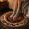 Christmas Party Supplies 3D Round Rug, Optical Illusion Area Santa Claus Deep Hole Floor Mat Prints, Non-slip Welcome Rug for Entrance Living