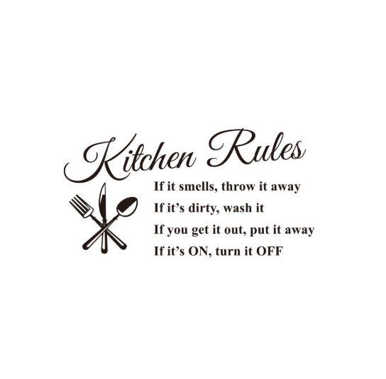 WC Sign Bathroom Decor Kitchen Rules Mural Sticker Picture Wall Stickers Home Decoration