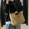 Fashion Large-capacity Handbag, Student Class Messenger Bag, Solid Color Lazy Shoulder Bag, Nylon Cloth Tote Bag.