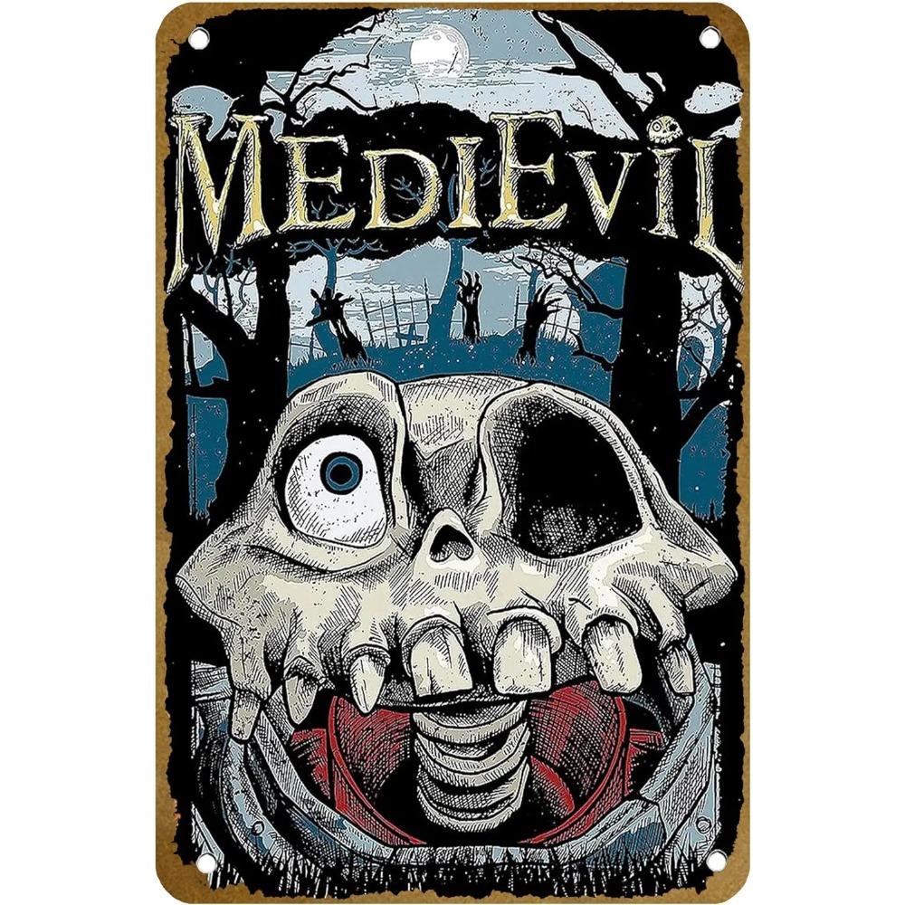 SirDanielFortesqueTin Medievil Sir Daniel Fortesque Poster Vintage Metal Tin Sign 8x12" - Club/Bedroom Wall Art, Home Decor Gift