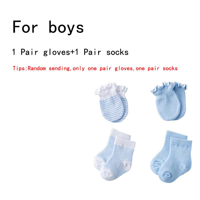 Новые детские носки для новорожденных 0-6 месяцев с варежками-царапками, набор детских носков