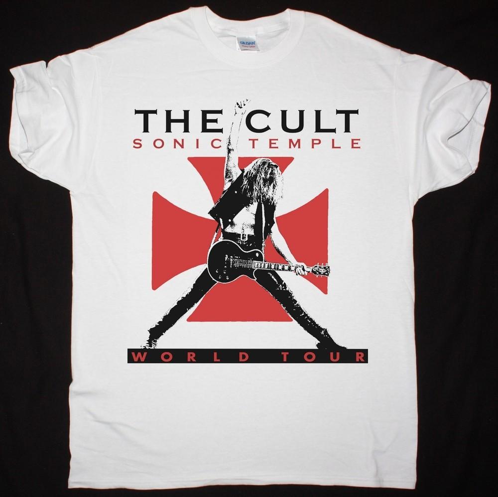 THE CULT SONIC TEMPLE WORLD TOUR БЕЛАЯ ФУТБОЛКА Тарифы включены Унисекс Футболка