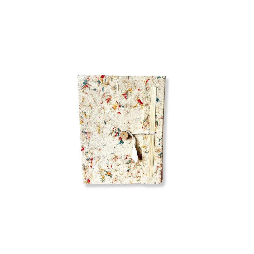 Handmade Marbled Lokta Pocket Notebook 12x8cm 80 Pages