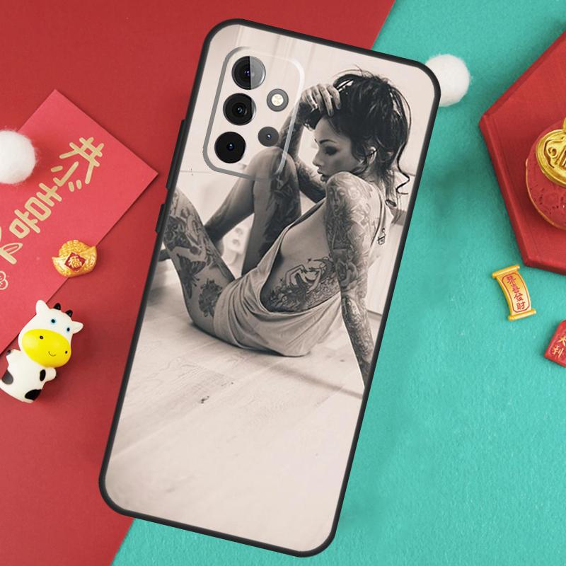 Sexy Sleeve Tattoo Girl Case For Samsung Galaxy A13 A33 A53 A15 A25 A35 A55 A54 A34 A14 A71 A51 A12 A32 A52 Cover