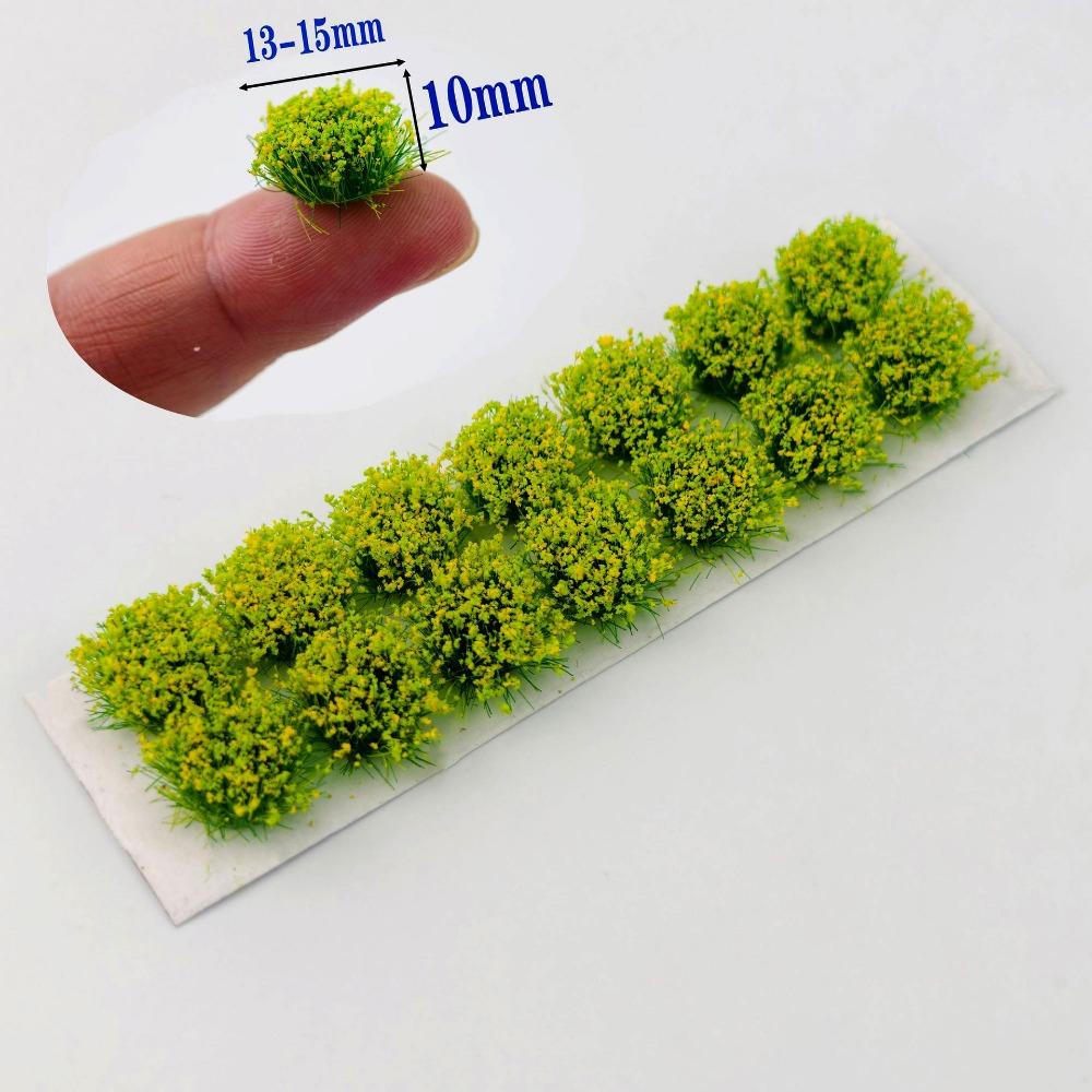 14pcs/set 13~15mm*10mm DIY Miniature Garden Decor Multicolors Landscape Wargame Grass Tufts