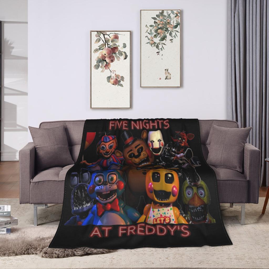 FNAF At Freddys Blanket Fleece Spring Autumn  Multi-function Ultra-Soft Throw Blanket for Sofa Travel Bedding Throws