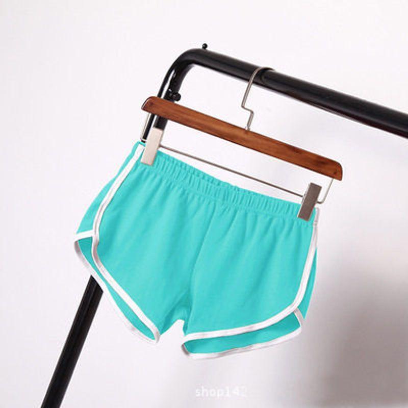 New Fashion Export Sports Shorts Women's Home Casual Solid Color Fashion Yoga Beach Pants Candy Color Hot Pants