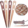 2/4Pcs Needlework Large Eye Sewing Needle DIY Wooden Weaving Loom Tools