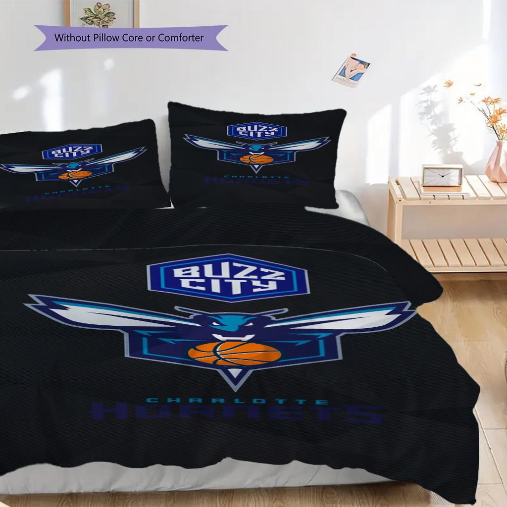 Vintage Hornets Jersey Bedding(1 * duvet cover + 2 * pillowcase, without core)Christmas birthday gift Duvet cover and pillowcase Soft and comfortable