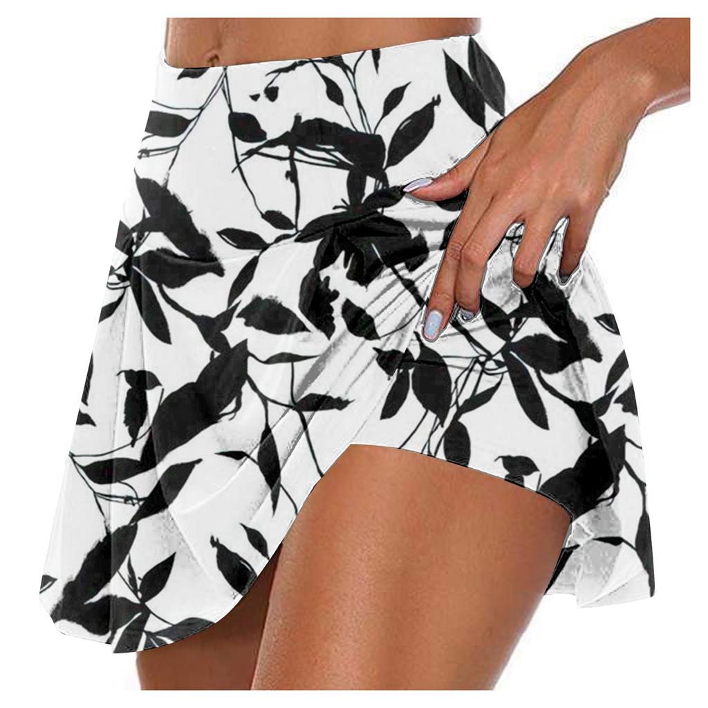 Женские спортивные эластичные плиссированные теннисные юбки для бега, йоги, внутренние шорты, эластичные спортивные шорты для гольфа