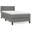 3129514 vidaXL Divan Bed and Mattress Dark Grey 90x190 Cm Fabric