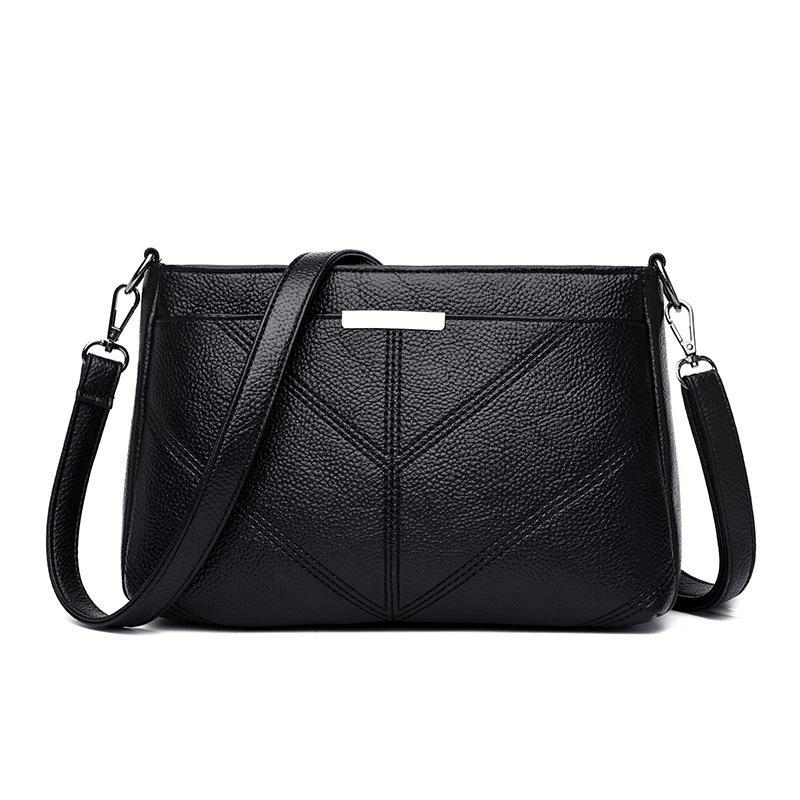 2024 Новый корейский стиль, модная трехслойная мягкая кожаная сумка-мессенджер для мам