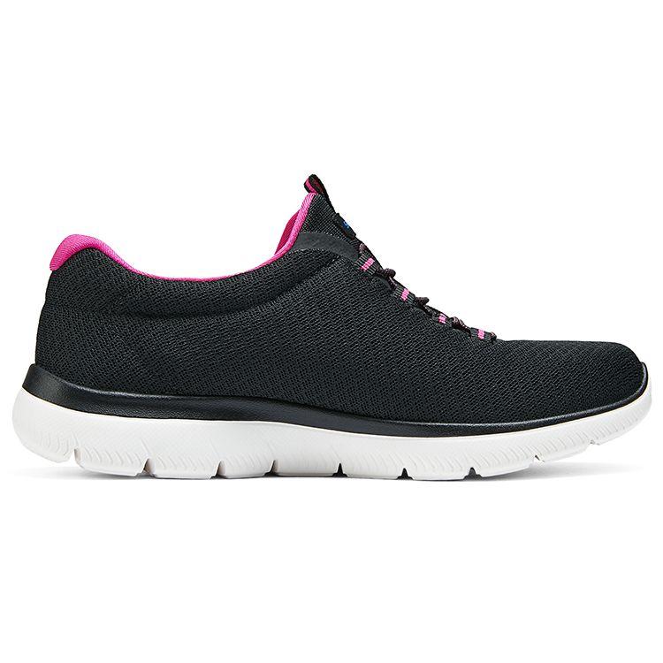 Skechers Суммиты Удобные Универсальные Амортизирующие Дышащие Низкие Повседневные Кроссовки Женские Черный Красный 12980-BKHP