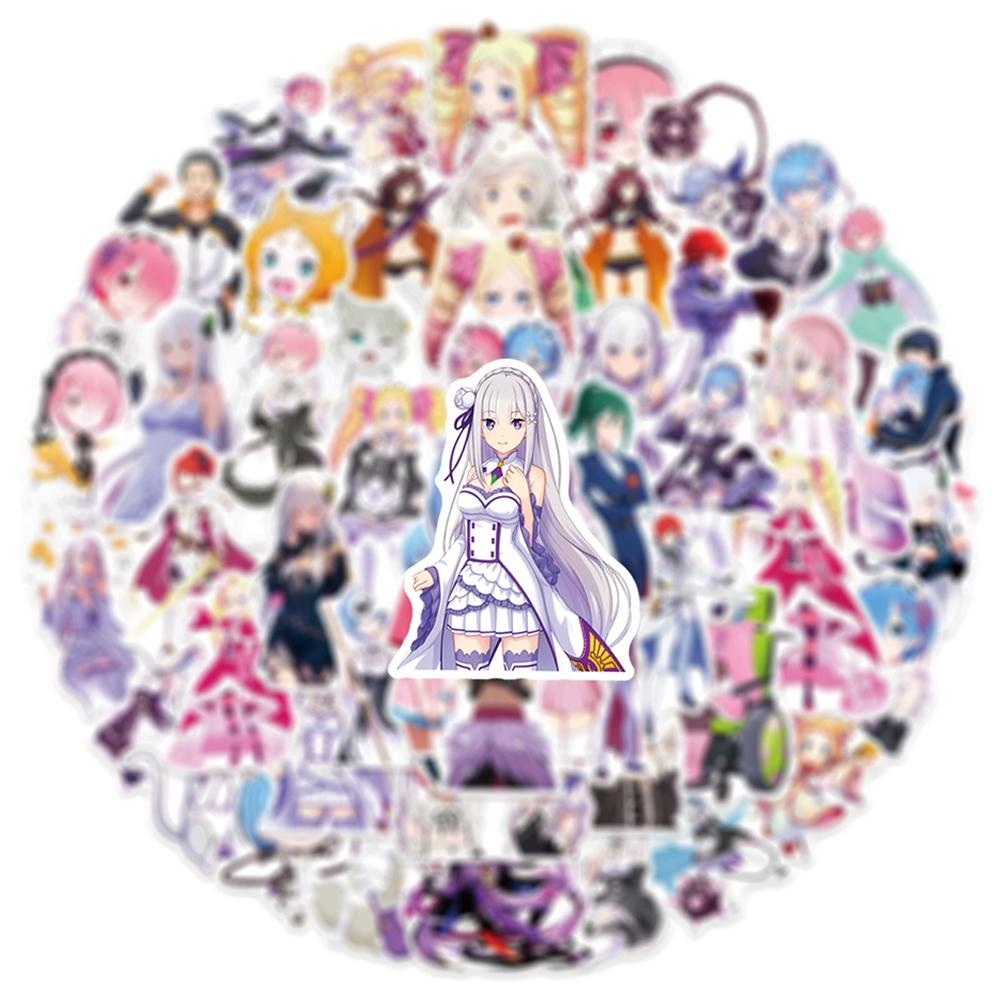 10/30/50 шт. Re:ZERO - Начинаю новую жизнь в другом мире Аниме Наклейки Кавайные Мультяшные Наклейки Чемодан Телефон Ноутбук Милый Rem Наклейка