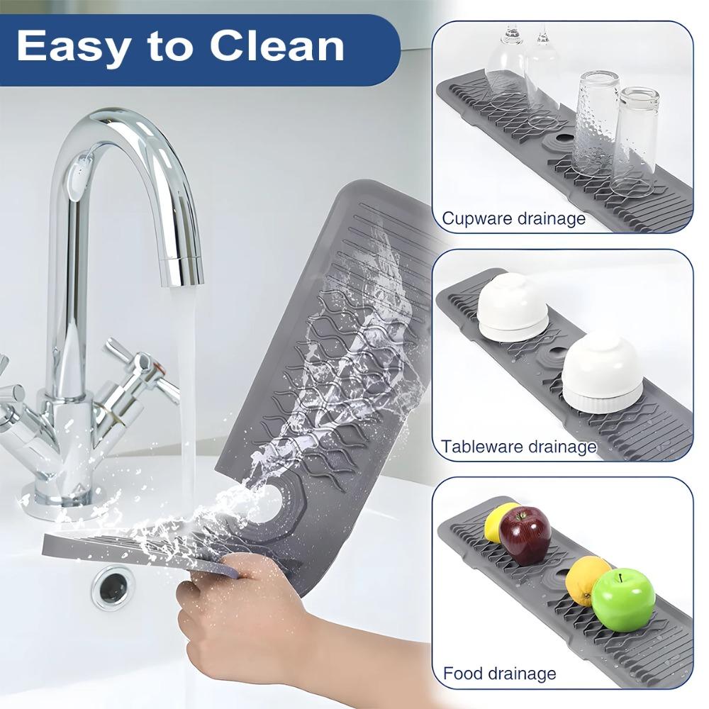 Slope Design Kitchen Sink Splash Pad Extended Sink Draining Pad Faucet Splash Guard  Washbasin