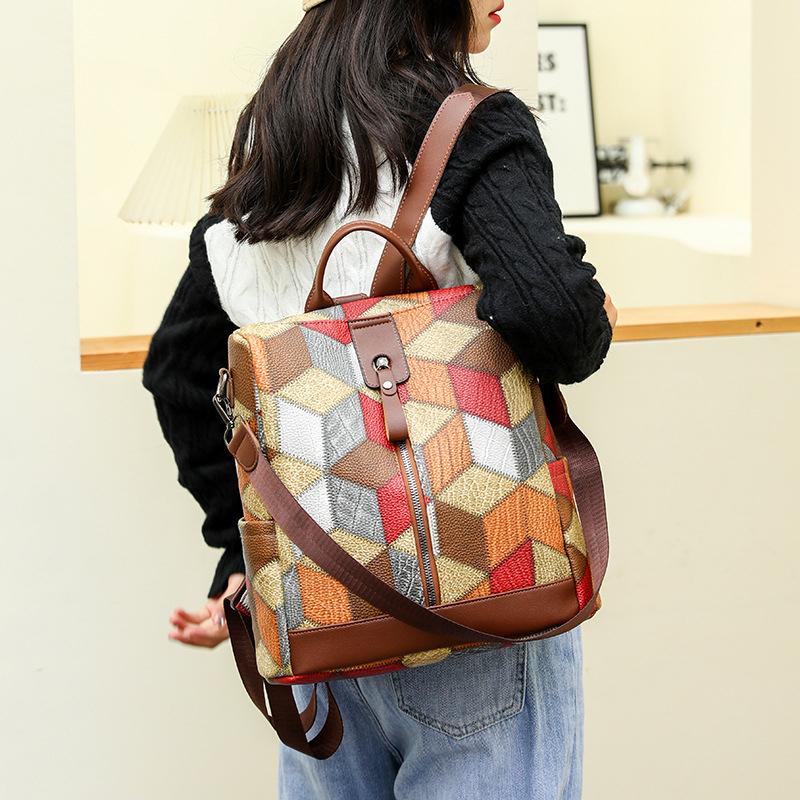 Yogodlns Противоугонный водонепроницаемый женский рюкзак из искусственной кожи, женская дорожная сумка, повседневная школьная сумка для девочек-подростков, сумка для книг с несколькими карманами