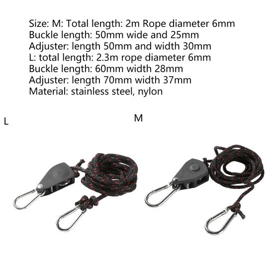 Нейлоновый подвес с трещоткой Легкий Быстросъемный Прочная конструкция с блоком Веревка для подъема палатки