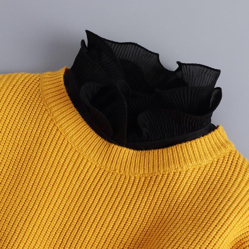 Fashion Cotton Ruffles Lace Fake Collar Blouse Vintage Detachable Shirt False Collar Lapel Blouse Top Women Clothes Accessories