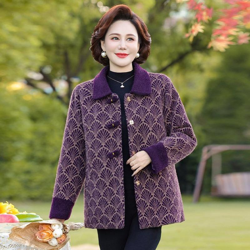 Бабушка новая зимняя мать зимняя норка женское пальто бархат пожилые утолщенные среднего возраста теплые женщины