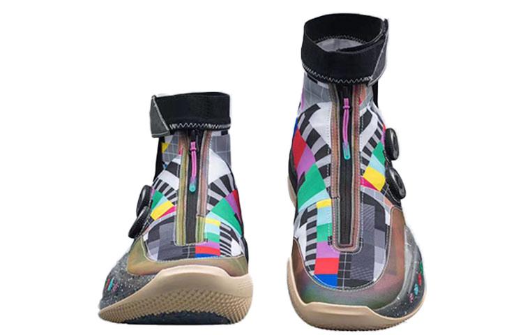 Li Ning WOW 9 Infinity Баскетбольные кроссовки Мужские Высокие Черный/Разноцветный ABER003-2