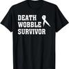 Death Wobble Survivor Ribbon White Text T-Shirt