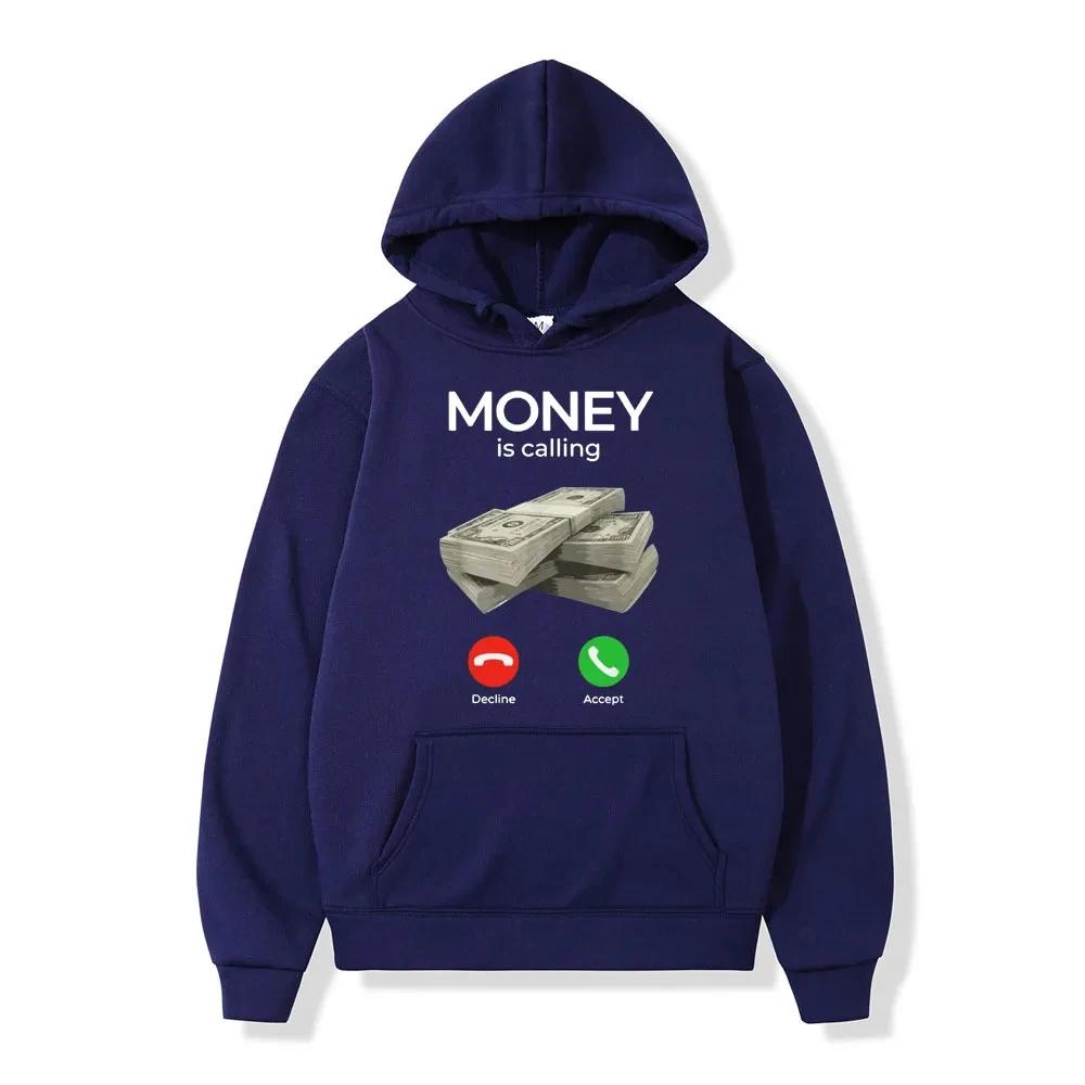 2025 Autumn/Winter Men's Hoodies Money is Summoning Printed Hoodies Women's Sportswear Fashion Street Wear Warm Hoodies