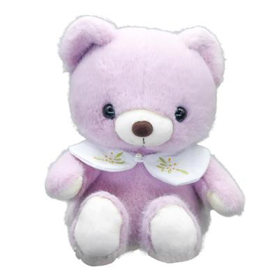 Мягкая игрушка Take Off Baby Bear Drop в стиле ретро, пастельного цвета, с милой вышивкой цветов на воротнике, плюшевая игрушка S, фиолетового цвета [В комплект входит музыкальная шкатулка]