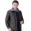 Мужская кожаная куртка с бархатной подкладкой для зимы, 50+, подходит для среднего и пожилого возраста